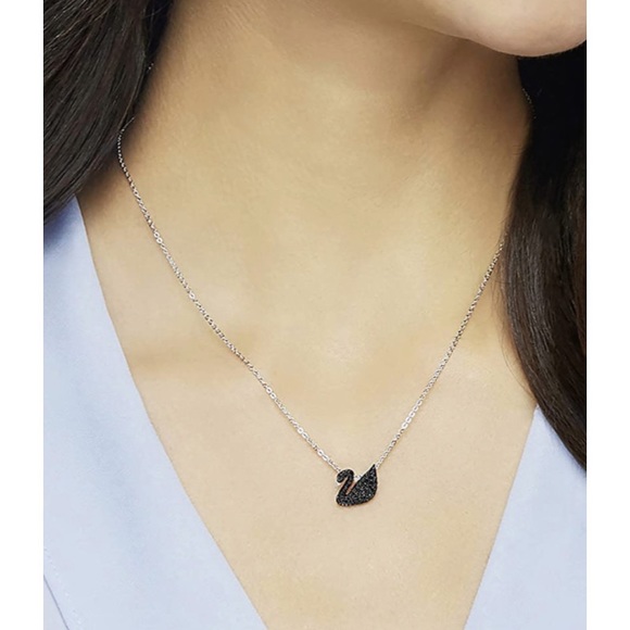 Swarovski Jewelry Swarovski Black Swan Necklace Poshmark
